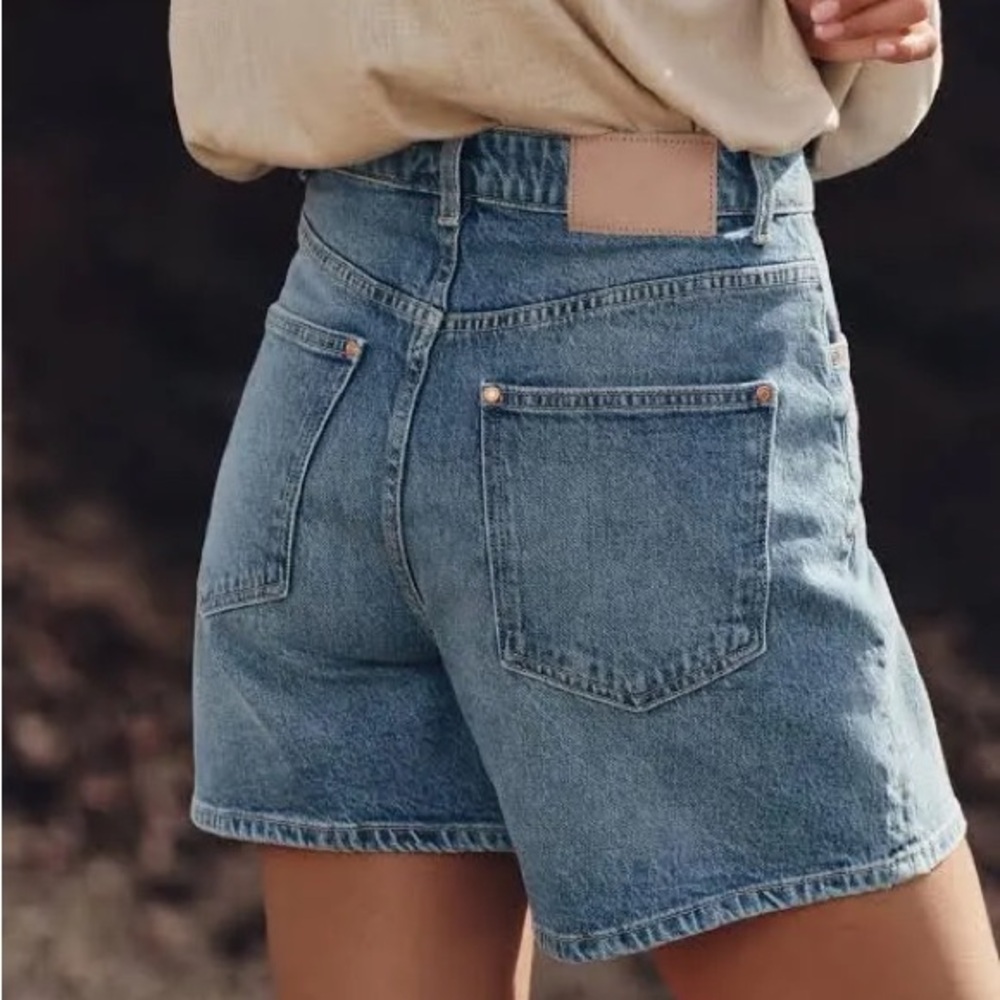 Zara Blue Jean Shorts Distressed Cut-Off Style